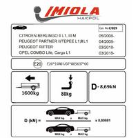 Hakpol - Citroen Berlingo 2 L1, 3M 2008 ve Sonrası Çeki Demiri