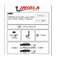 Hakpol Ford Mondeo Hatchback, Saloon 10/2000-12/2006 Çeki Demiri