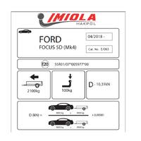 Hakpol Ford Focus  5D HB (Mk4) 04/2018 Ve Sonrası  Çeki Demiri