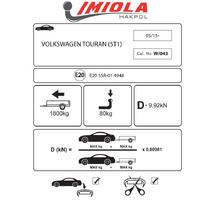 Hakpol Volkswagen Touran (R-line haric) 05/2015 Ve Sonrası Çeki Demiri